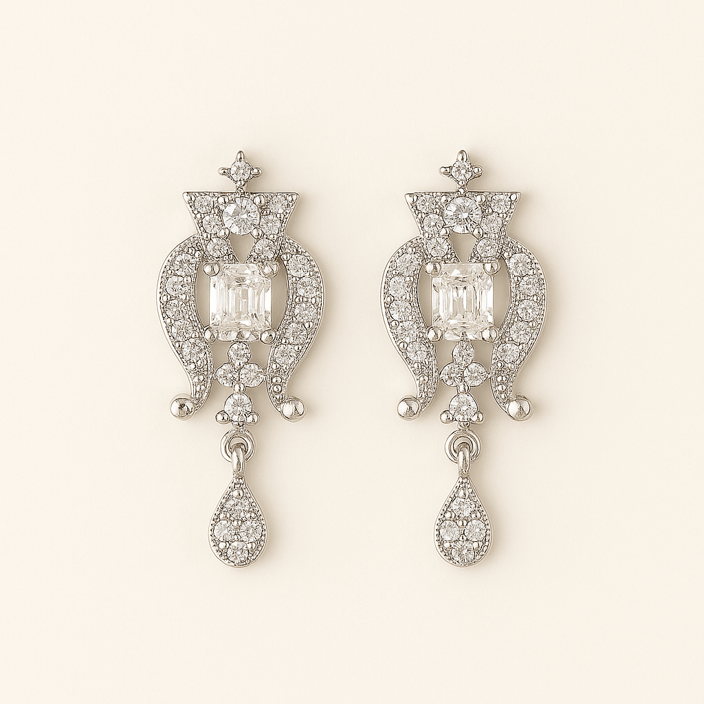 Elegant Crystal Drop Earrings - Navya Jewelry