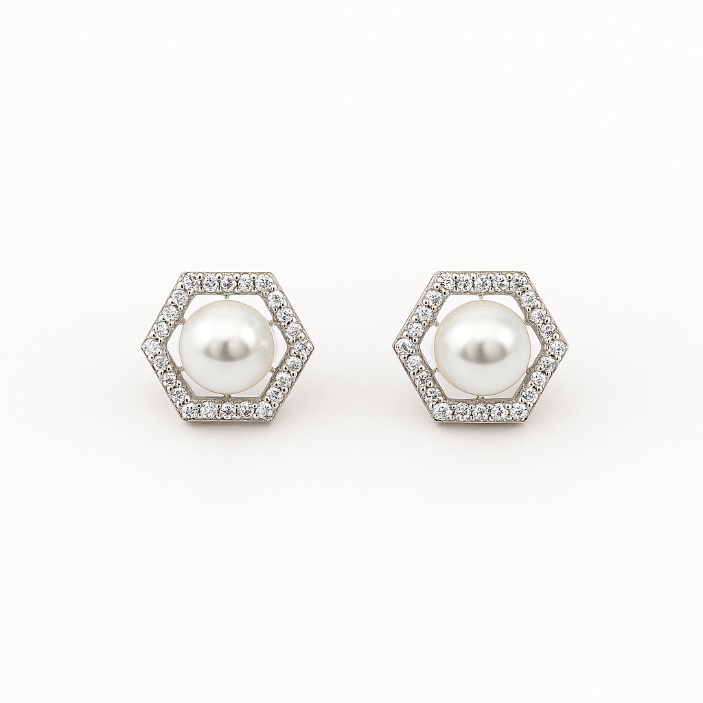 Pearl Crystal Stud Earring
