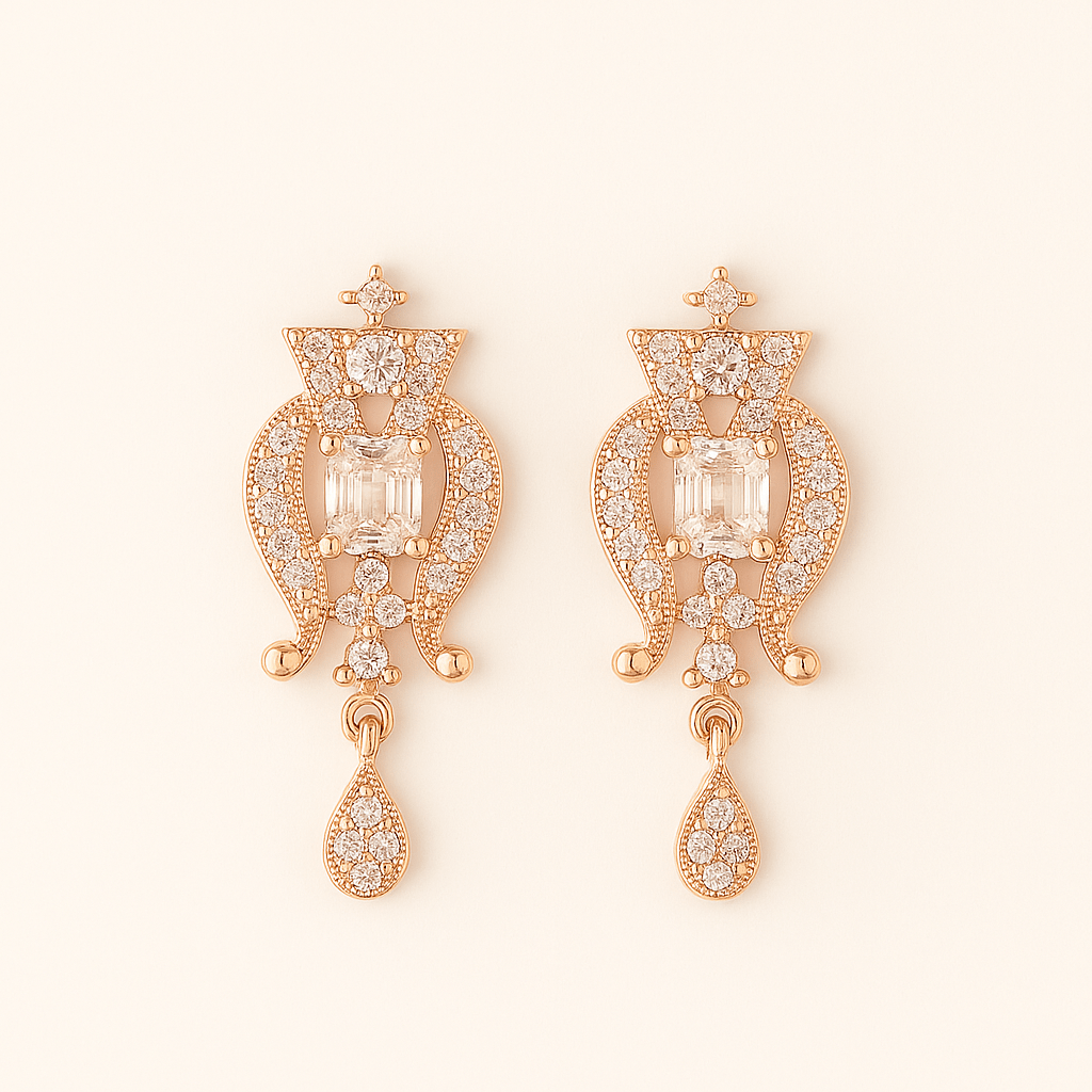 Elegant Crystal Drop Earrings - Navya Jewelry