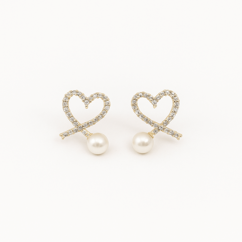 Rose Gold Designer Stud Earrings - Navya Jewelry