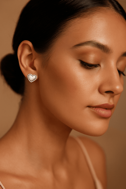 Premium Heart Stud Earring - Navya Jewelry