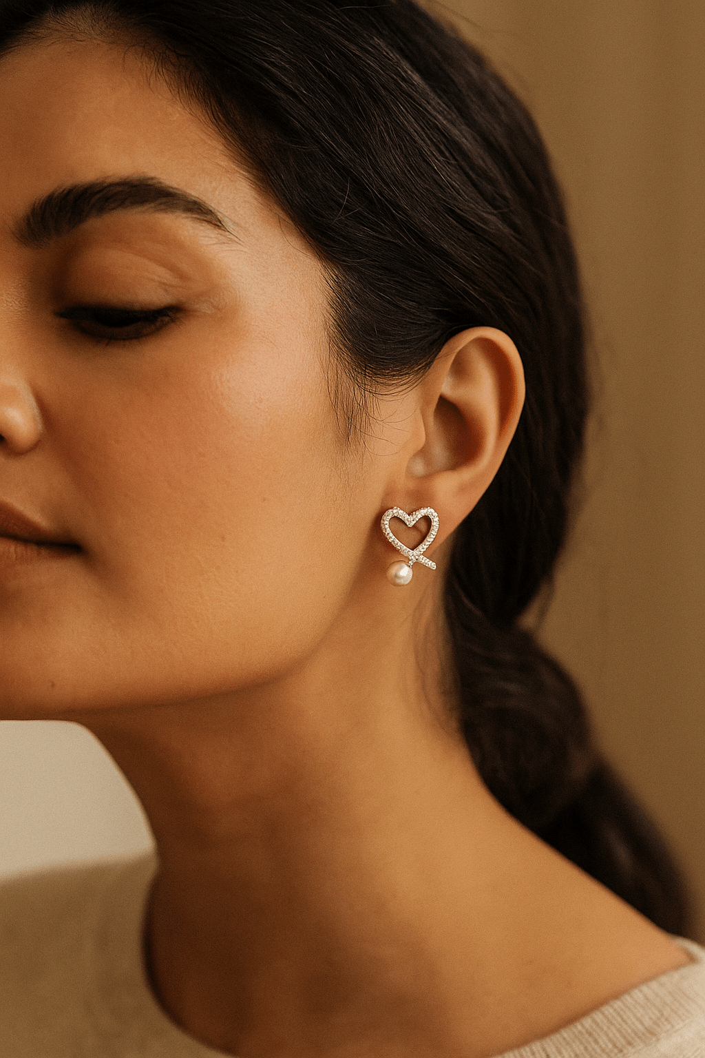 Rose Gold Designer Stud Earrings - Navya Jewelry