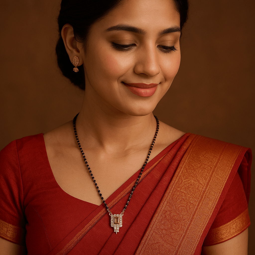 Elegant Rose Gold Mangalsutra with Designer Pendant – Fashion Jewelry for Women - Navya Jewelry