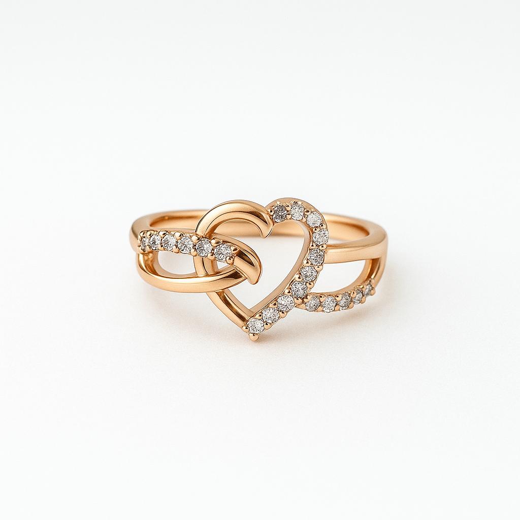 Rose Gold Combo Rings Set 12 - Navya Jewelry