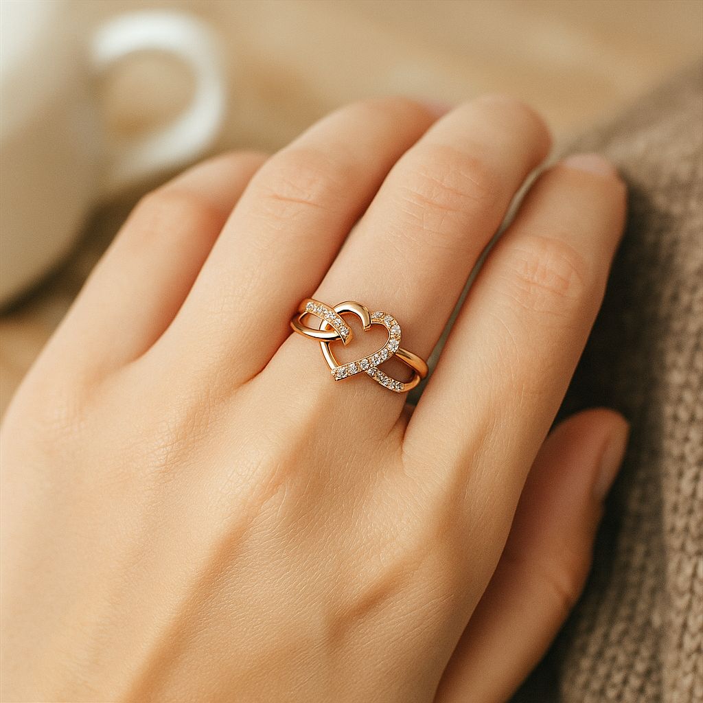Heart Rose Gold ring - Navya Jewelry