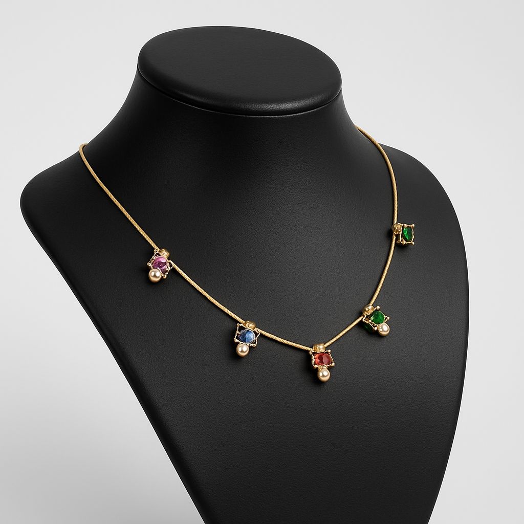 Chain pendent with beads - Navya Jewelry