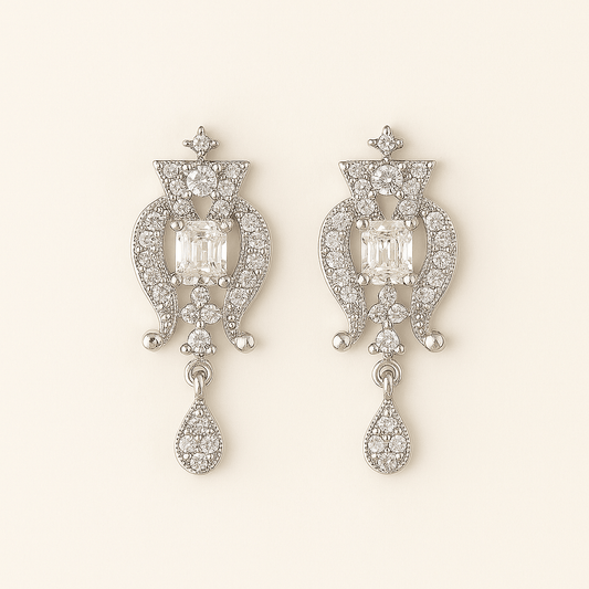 Elegant Crystal Drop Earrings - Navya Jewelry
