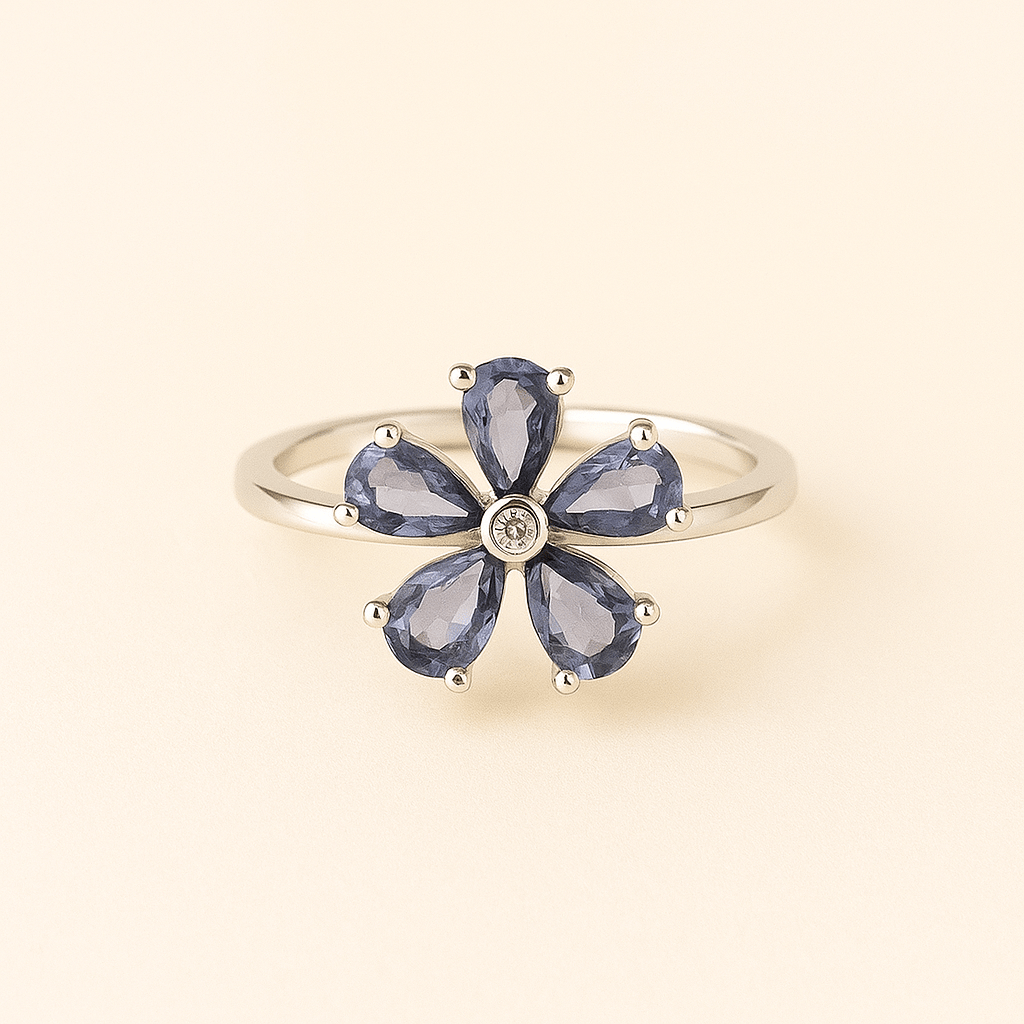 Elegant Purple Floral Fashion Ring – Artificial Jewelry &amp; Imitation Jewelry - Navya Jewelry