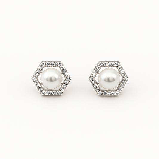 Pearl Crystal Stud Earring