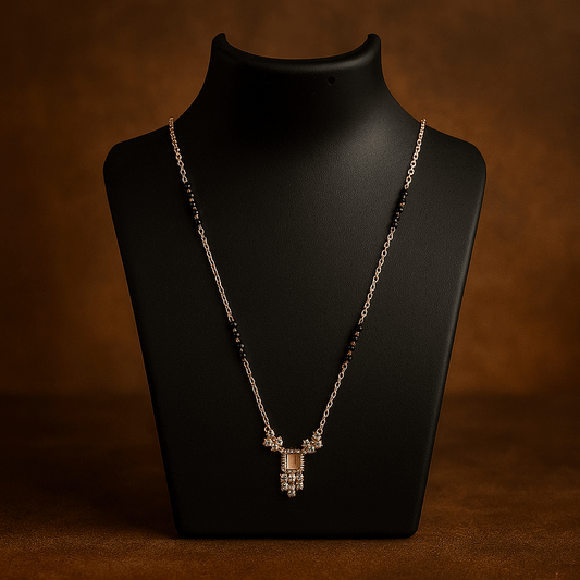 Elegant Rose Gold Mangalsutra with Designer Pendant – Fashion Jewelry for Women - Navya Jewelry
