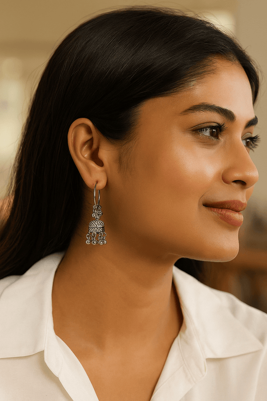 Oxidised Jhumka Set of 6 - Navya Jewelry