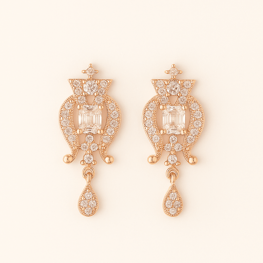 Elegant Crystal Drop Earrings - Navya Jewelry