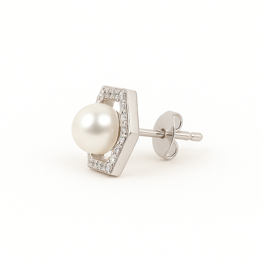Pearl Crystal Stud Earring