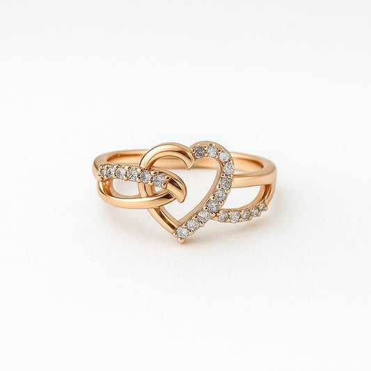 Rose Gold Combo Rings Set 12 - Navya Jewelry