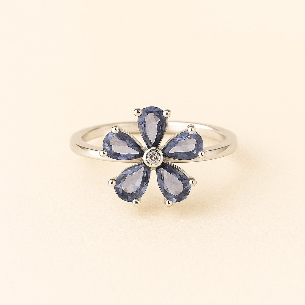 Elegant Purple Floral Fashion Ring – Artificial Jewelry &amp; Imitation Jewelry - Navya Jewelry