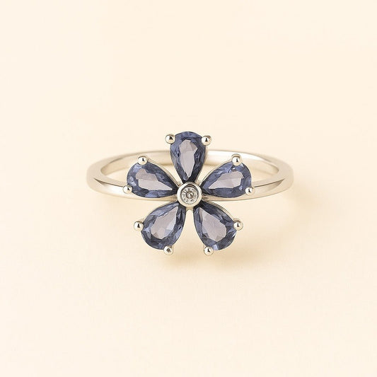 Elegant Purple Floral Fashion Ring – Artificial Jewelry &amp; Imitation Jewelry - Navya Jewelry